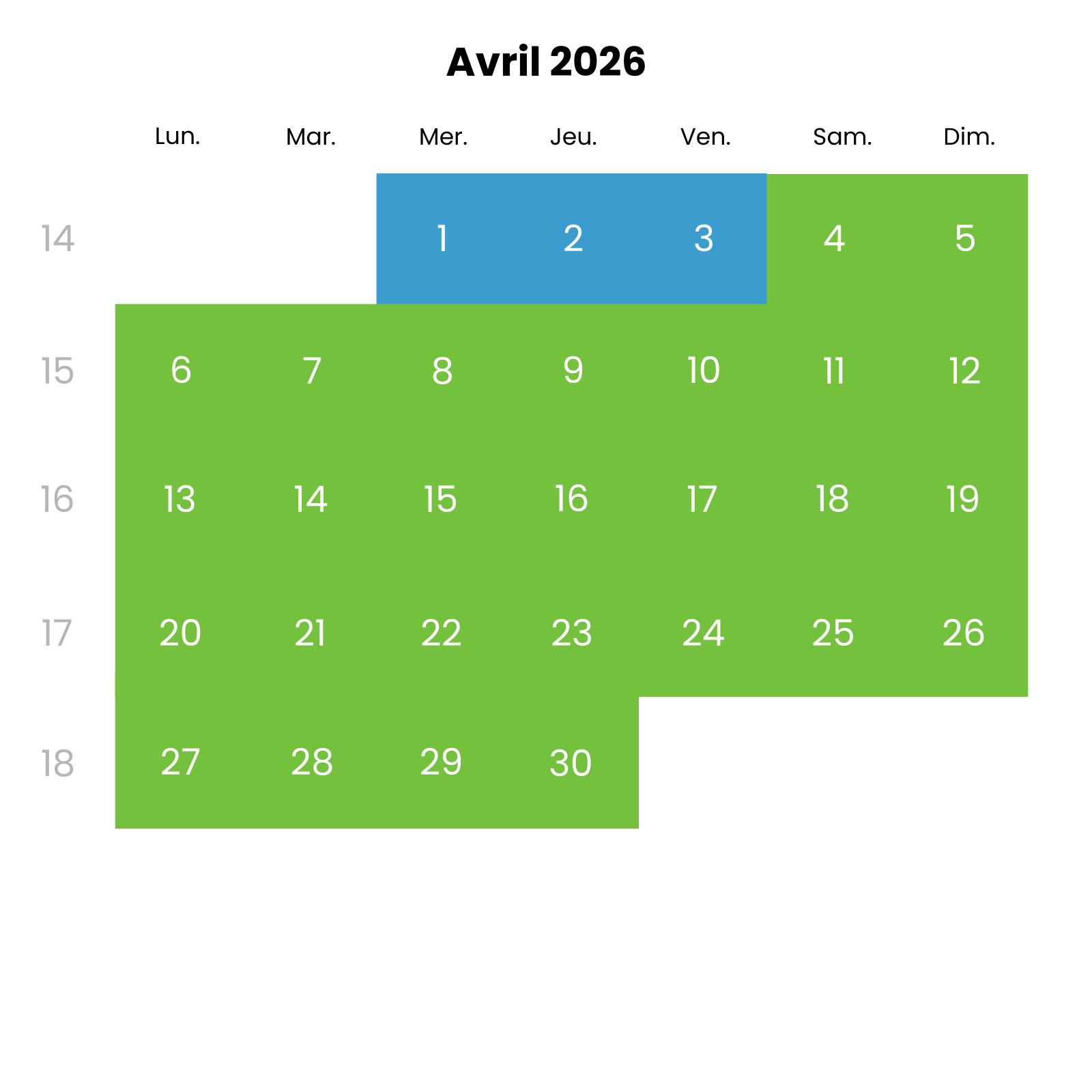 Horaires avril 2026 : Ouvert tous les jours de 10h à 17h30 jusqu'au 3 avril puis à partir du 4 avril, de 10h à 18h30