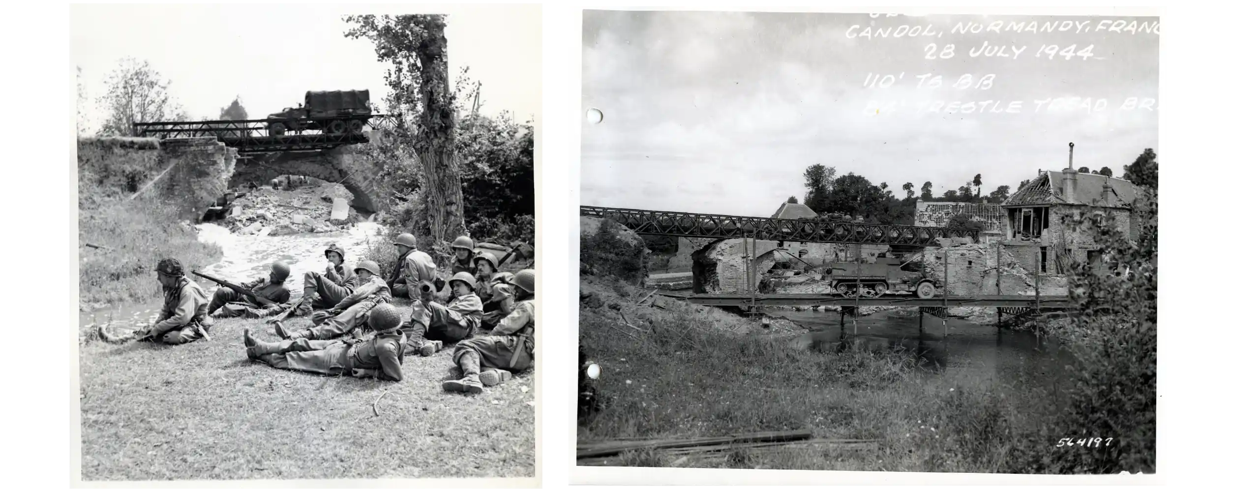 Dos puentes Bailey durante la Segunda Guerra Mundial Dos puentes Bailey durante la Segunda Guerra Mundial