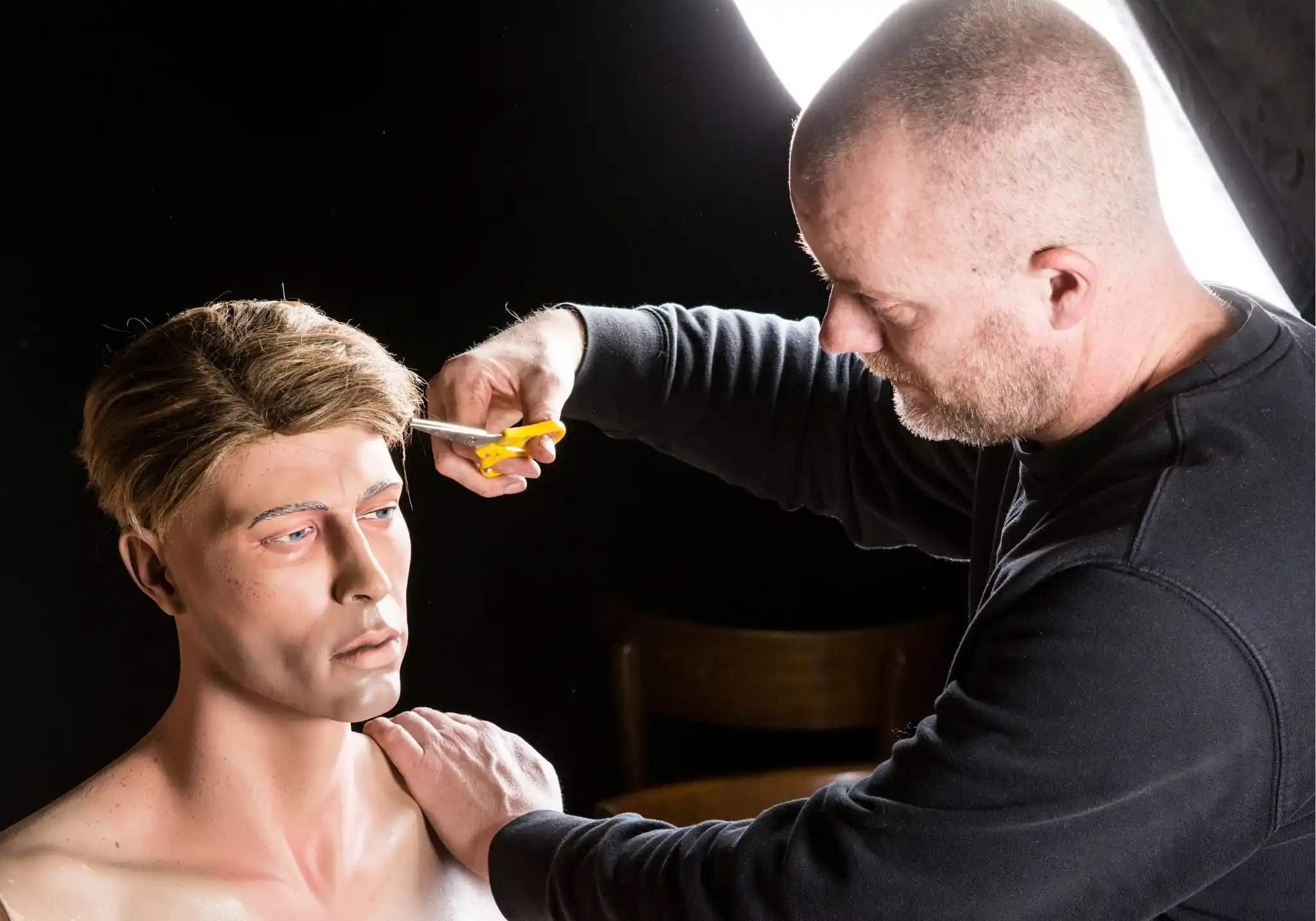 Makeup and preparation of a model at Normandy Victory Museum