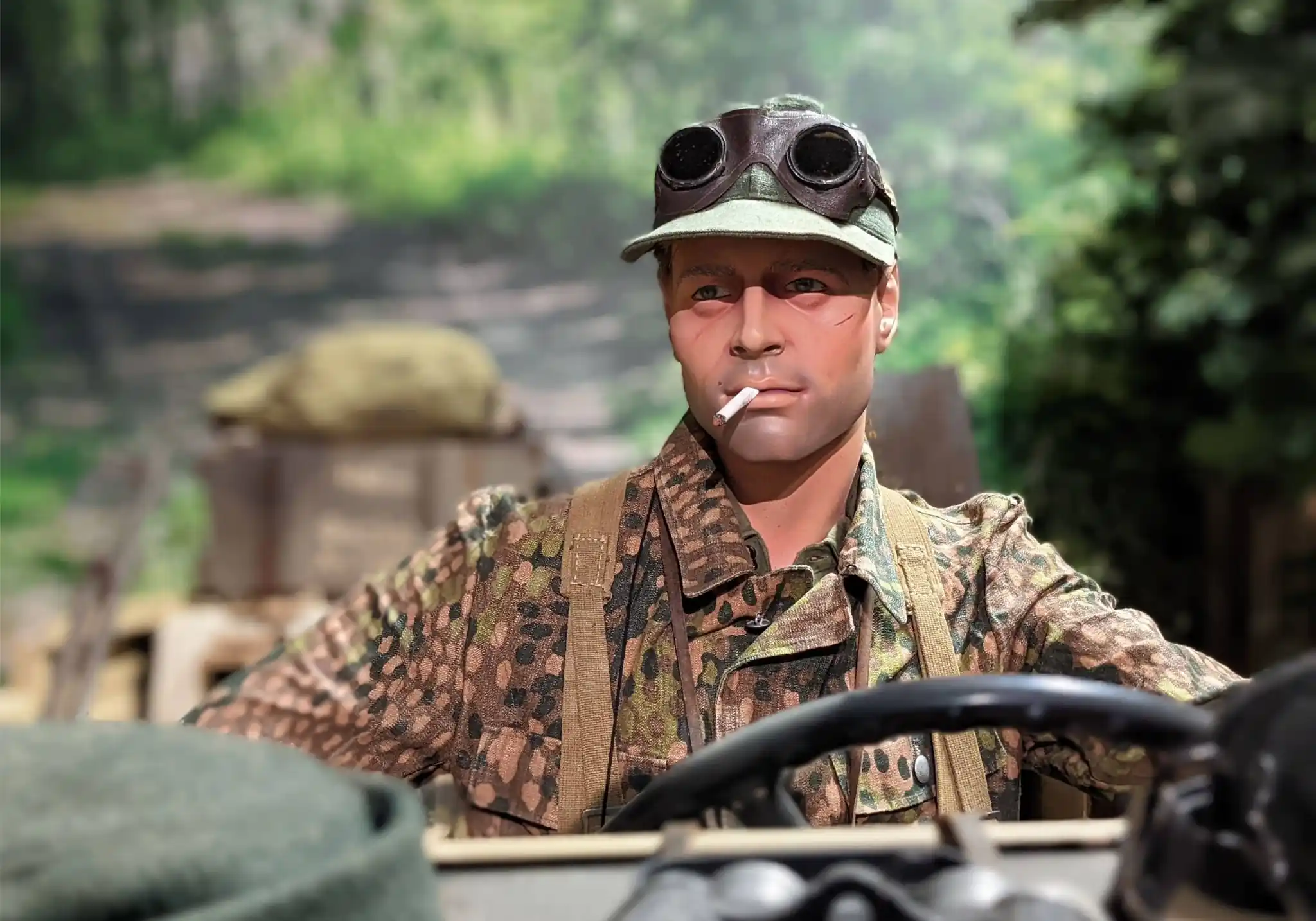 A close-up of a German soldier in the museum