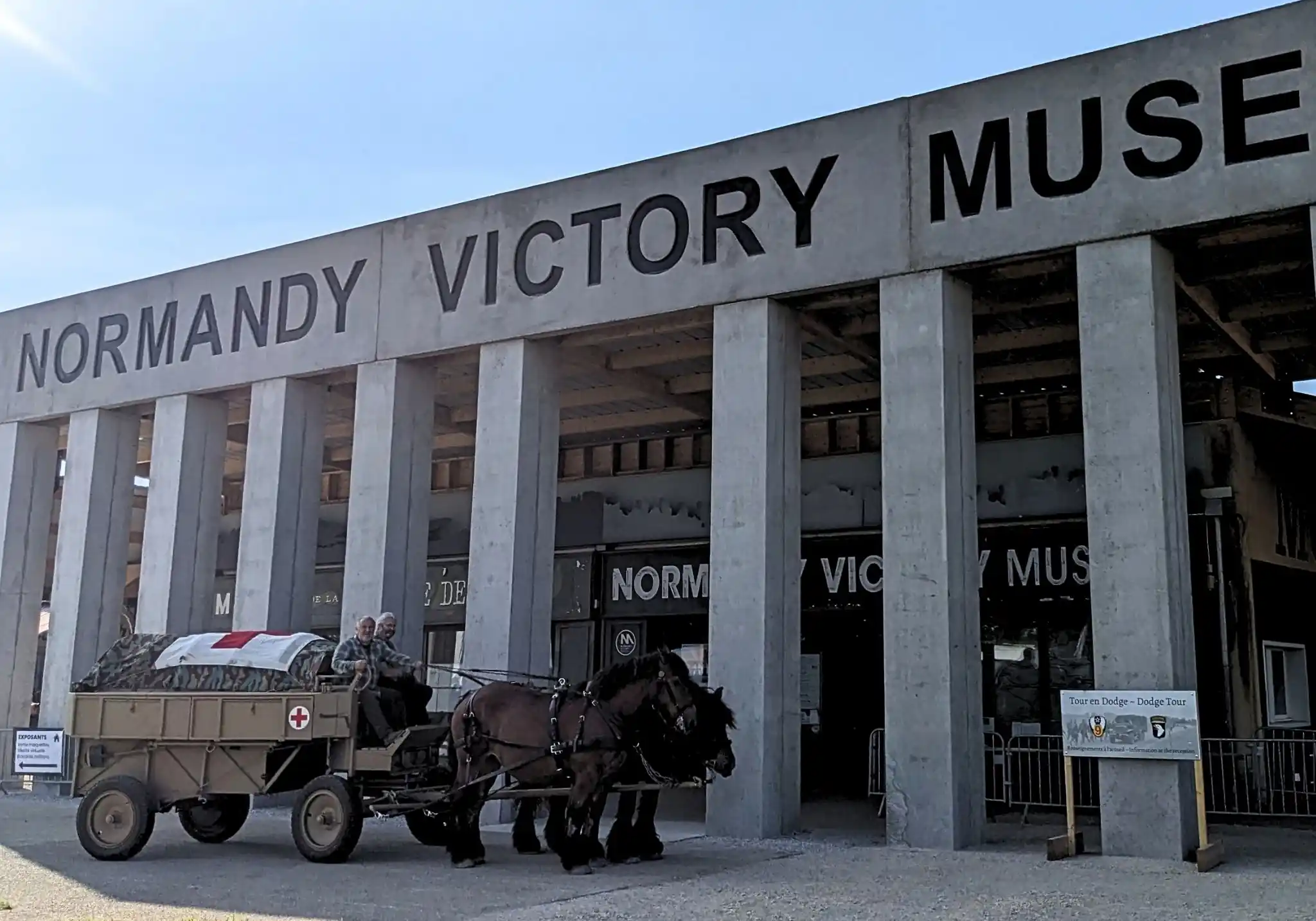 Cart in front of The Normandy Victory Museum during an event