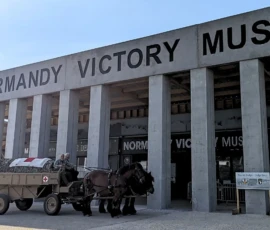 Cart in front of The Normandy Victory Museum during an event