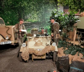 German soldiers during the Battle of the Hedgerows at Normandy Victory Museum